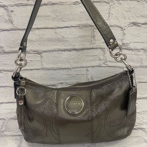 Coach Gray Patent Leather Shoulder Purse